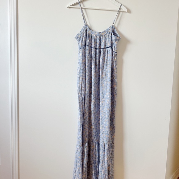 ⛱️ 2/20$ Wild Skye - womens baby blue summer floral maxi dress size small - Picture 8 of 9